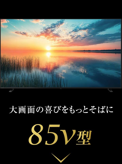 大画面の喜びをもっとそばに 85v型